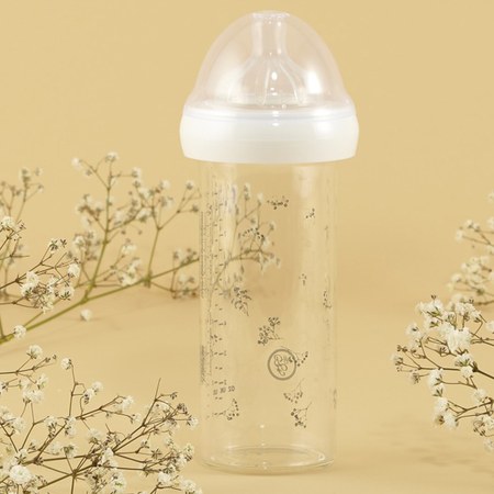 Le biberon français - Biberon verre anti colique Gypsophile vert (240 ml)