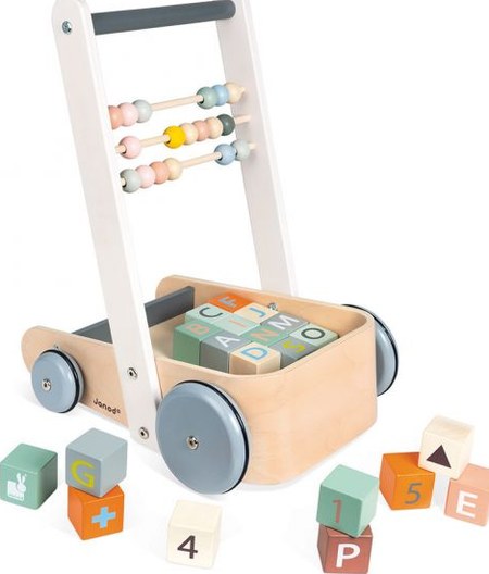 Janod - Janod - Chariot boulier et ses 20 cubes