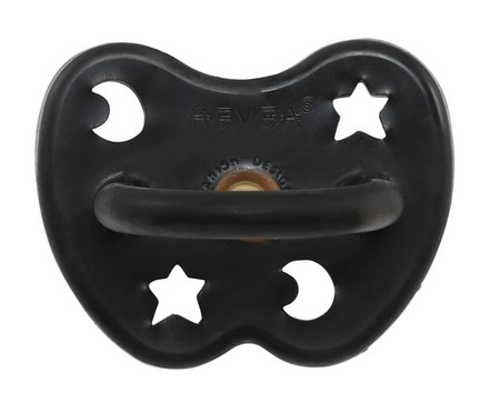 Hevea - Sucette Ronde en Caoutchouc Naturel Colorée - Black - 3-36 mois