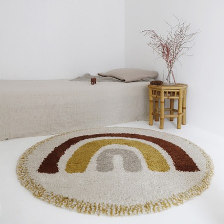 Nattiot - Tapis rond Bohemian arc-en-ciel (120 cm)