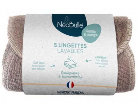 Neobulle - Pack 5 Lingettes Lavables