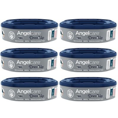 Angelcare - Pack de 6 recharges octogonales pour poubelle Dress Up - Blanc