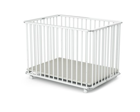 Webaby - Parc bébé pliant en bois blanc 70 x 100 cm