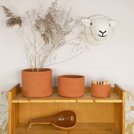 Nattiot - Lot de 3 paniers de rangement Ilse ambre