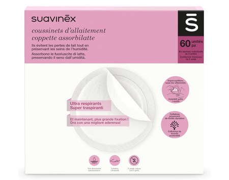 Suavinex - Lot de 60 Coussinets d'Allaitement - Taille Unique
