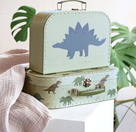 A Little Lovely Company - Lot de 2 valisettes de rangement Dinosaure