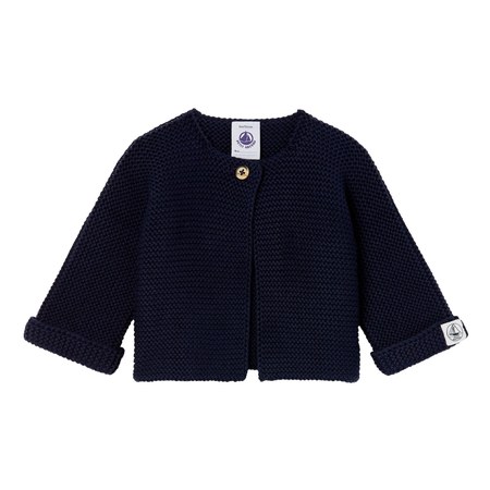 Petit Bateau - Petit Bateau - Gilet Tricot Point Mousse Fabalero Coton Bio