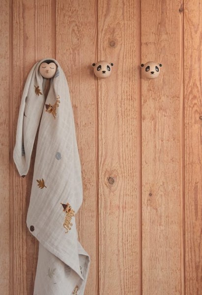 OYOY Living Design - Crochet mini panda en bois H4,5x5,5x5,5cm