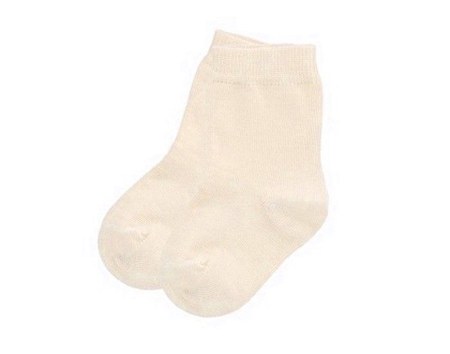 Iobio - Chaussettes en Coton Bio Bébé et Enfant Écru 17-18