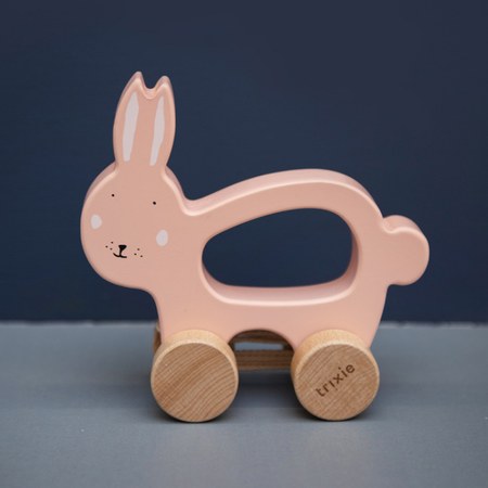 Trixie - Jouet à tirer en bois lapin Mrs. Rabbit