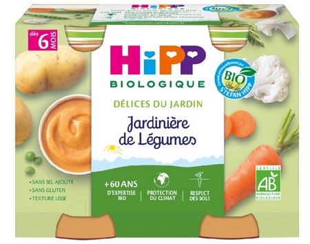Hipp - Délices du Jardin - 2 x 190 g Jardinières de Légumes - 6M