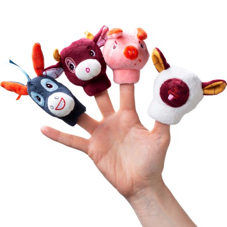 Lilliputiens - Lot de 4 marionnettes à doigt Ferme