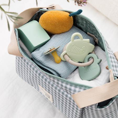 Walking Mum - Trousse de toilette I love vichy vert