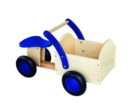 New Classic Toys - Porteur naturel et bleu