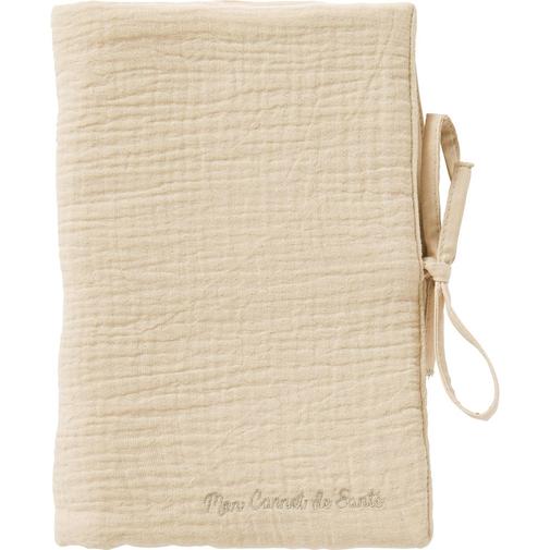 Bb&Co - Protège-carnet de santé gaze de coton Biscuit