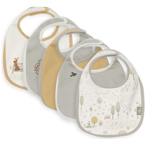 Jollein - Lot de 5 bavoirs imperméables Tiny Park