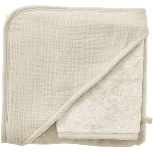 Bb&Co - Cape de bain bambou + gant Mousse de lait (70 x 70 cm)