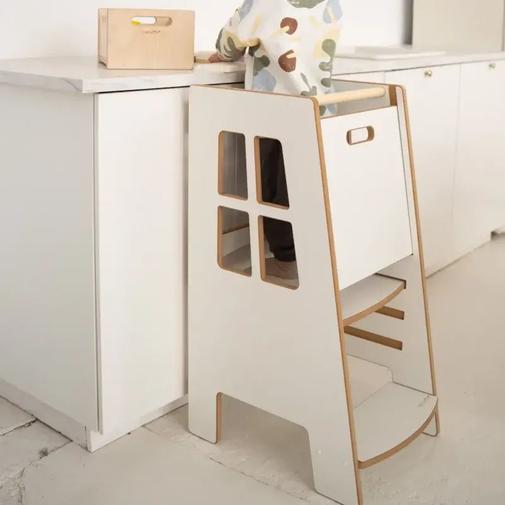Tupti.wood - Tour d'apprentissage montessori pour enfant en bois blanc