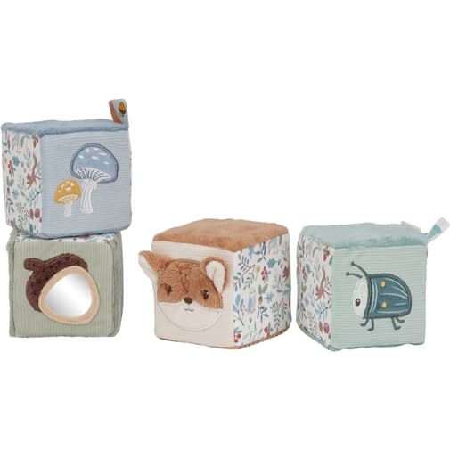 Little Dutch - Lot de 4 cubes doux bleu, jaune, multicolore, marr - Little Dutch