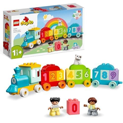 LEGO - LEGO Duplo Mes Premiers Pas Le Train des Chiffres - Apprendre à Compter - Jouet Éducatif - Briques Colorées avec Chiffres & 2 Figurines - Activité de Noël - Cadeau pour Fille ou Garçon dès 1 an 10954