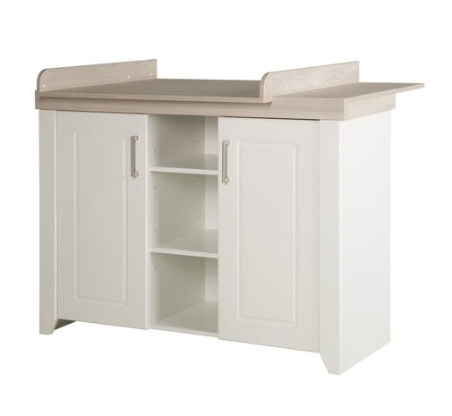 Roba - Commode à langer 2 portes 3 niches blanc et effet bois