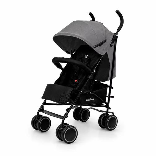 Asalvo - Poussette Ultra Légère Tokio Compacte, Pliable & Confortable Gris Et Noir