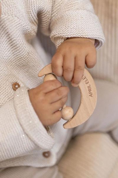 April Eleven - Hochet anneau de dentition en bois