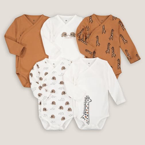 LA REDOUTE COLLECTIONS - Lot de 5 bodies naissance manches longues
