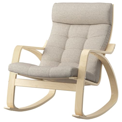 IKEA - POÄNG Fauteuil à bascule - plaqué bouleau/Gunnared beige