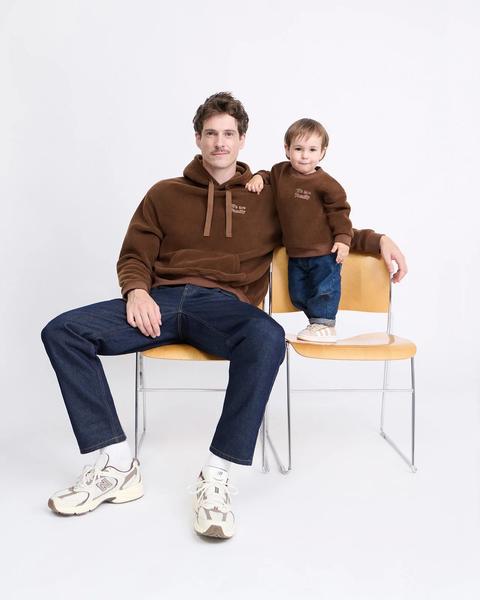 émoi émoi - Le duo de sweats We are family en polaire recyclée - chocolat