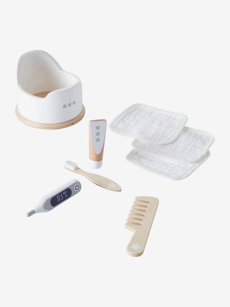 Vertbaudet - Set accessoires hygiène poupon en bois FSC® blanc