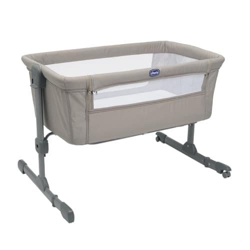 Chicco - Chicco Next2Me Essential Lit Bébé Cododo Dune avec Matelas, Côté Repliable, Hauteur Réglable, Fenêtre en Filet, Roues et Sac de Voyage - 0-6 Mois, 9 kg