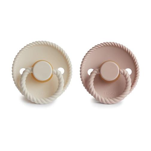 Frigg - Lot de 2 sucettes Rope latex T1 - Blush/Cream - Rose