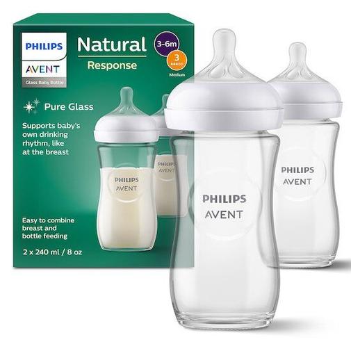 Philips Avent - Lot de 2 Biberons Natural en verre 3.0