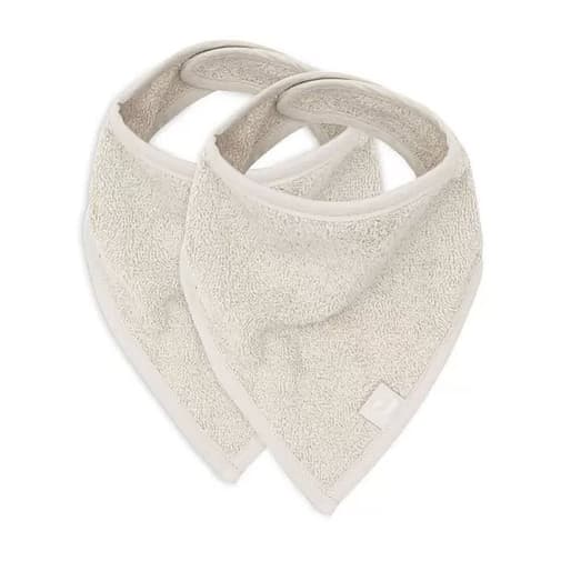 Jollein - Lots de 2 bavoirs bandana en coton beige - Jollein