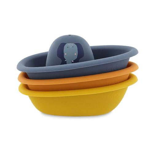 Trixie - Set 3 pièces jouets de bain bateaux empilables - Gris