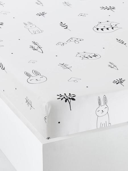Vertbaudet - Drap housse bébé FORET MAGIQUE blanc / noir