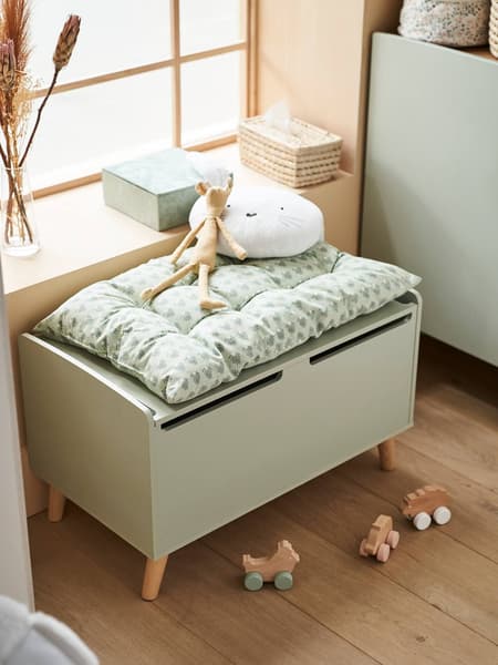 Vertbaudet - Coffre à jouets LIGNE CONFETTI vert - Vertbaudet