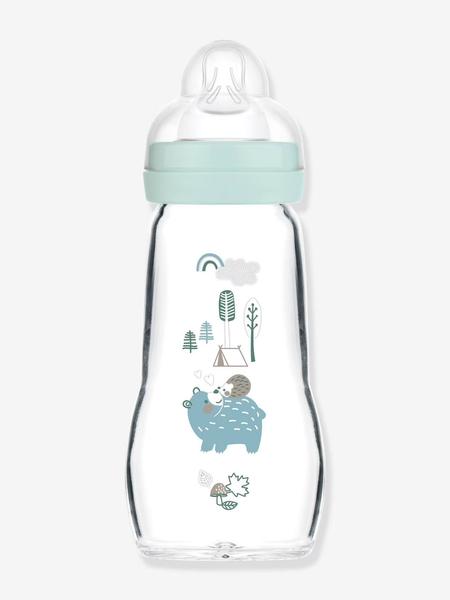 Mam - Biberon verre 260 ml Feel Good débit 2 bleu