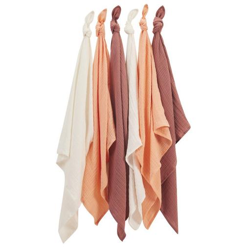 Prémaman - Lot de 6 langes en coton 70 x 70 cm - Rose