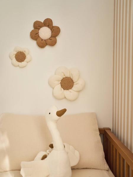Vertbaudet - Lot de 3 fleurs en velours beige
