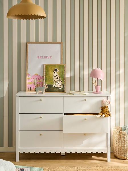 Vertbaudet - Commode enfant 6 tiroirs feston bois blanc