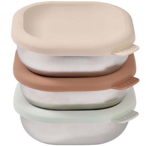 Béaba - Lot de 3 boîtes repas Inox Natural Set (0,25 L)