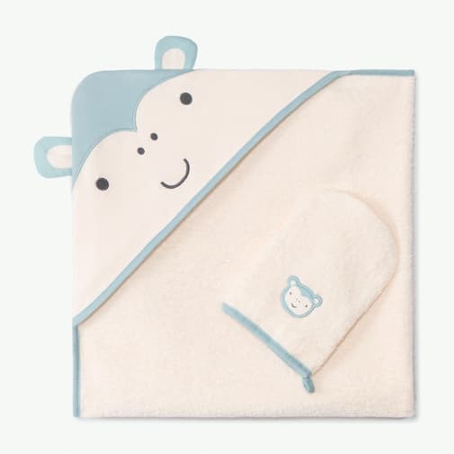 Orchestra - Set de bain 2 pièces éponge motifs singe pour bébé garçon