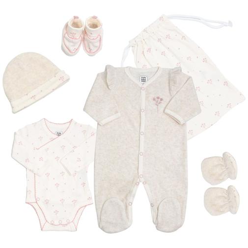 Trois Kilos Sept - Kit de naissance Floral 6 pièces (1 mois)