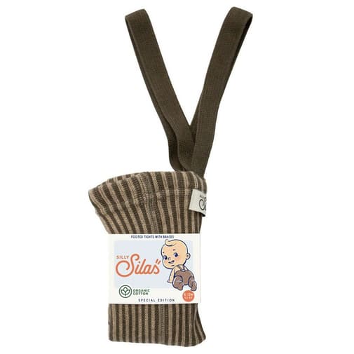 SILLY SILAS - Collant à bretelles - Seaweed Brown x Peanut Striped