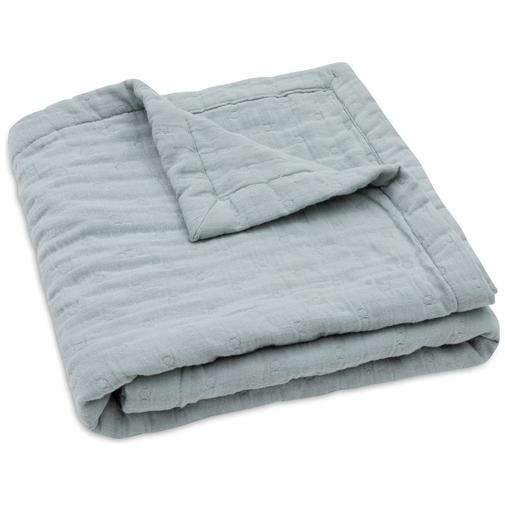 Jollein - Couverture en gaze de coton Jacquard Sea Green (75 x 100 cm)