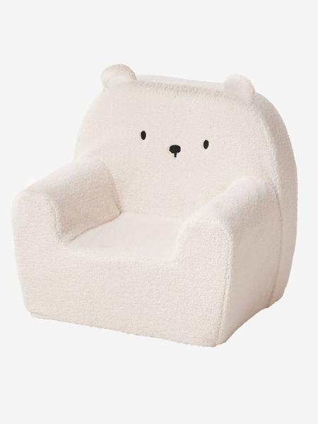 Vertbaudet - Fauteuil en mousse et sherpa Ourson écru