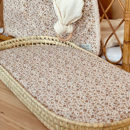 MATELAS ET DRAP INCLUS - PANIER À LANGER - LÉOPARD