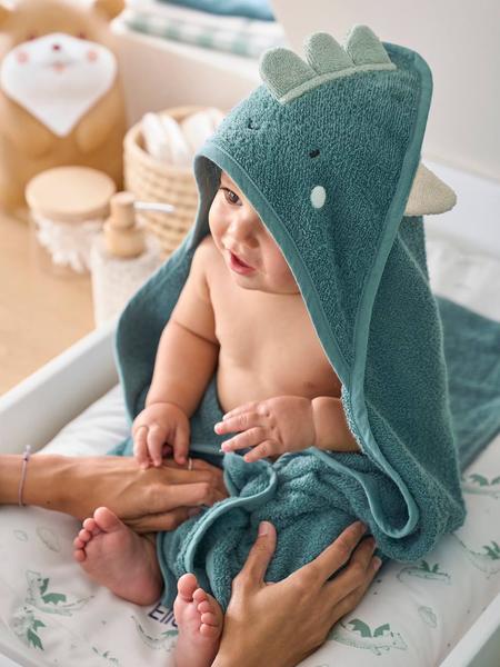 Vertbaudet - Cape de bain et gant DRAGON vert